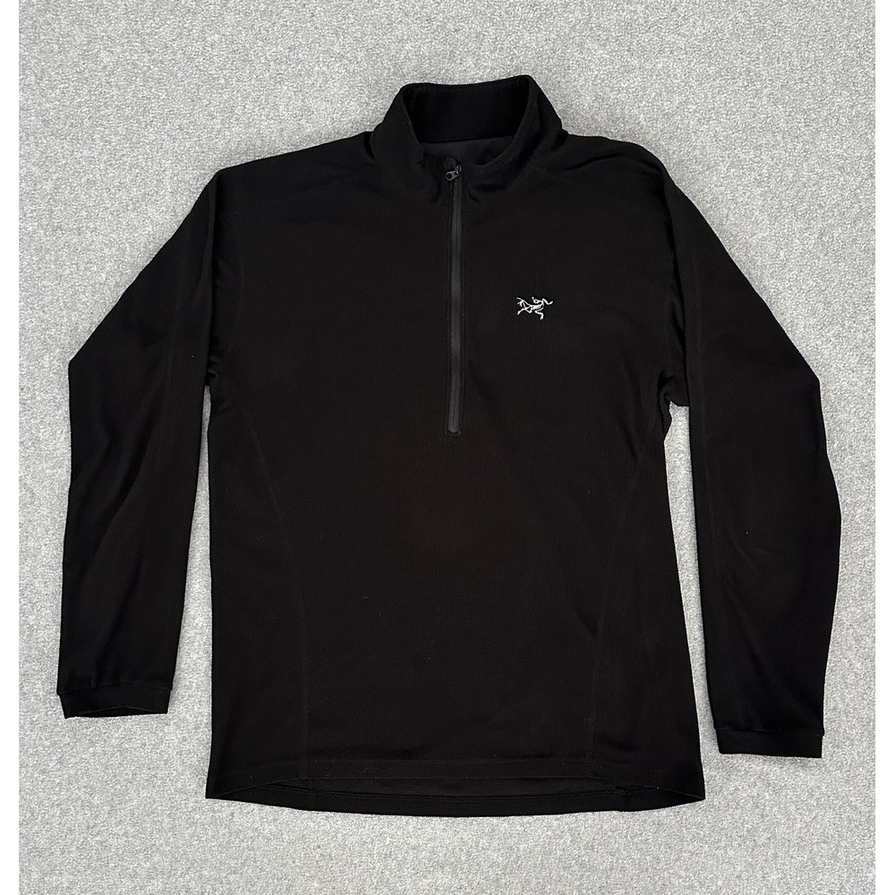Arcteryx Delta LT Fleece Pullover Shirt Mens Large Black‎ 1/4 Zip Polartec